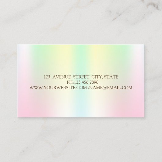 Moderne eslegante cupcake, Sweets, bakkerij hologr Visitekaartje (Achterkant)