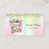 Moderne eslegante cupcake, Sweets, bakkerij hologr Visitekaartje (Voorkant)