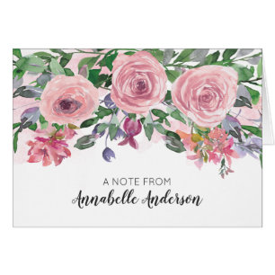 Moderne eslegante pasta Blush Pink Floral Waterver