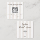 Moderne Espresso Martini Bruiloftsshower QR Code R Informatiekaartje (Voorkant / Achterkant)