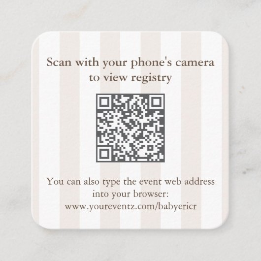 Moderne Espresso Martini Bruiloftsshower QR Code R Informatiekaartje (Voorkant)