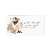 Moderne Espresso Martini Thema Retouradreslabel Etiket (Voorkant)