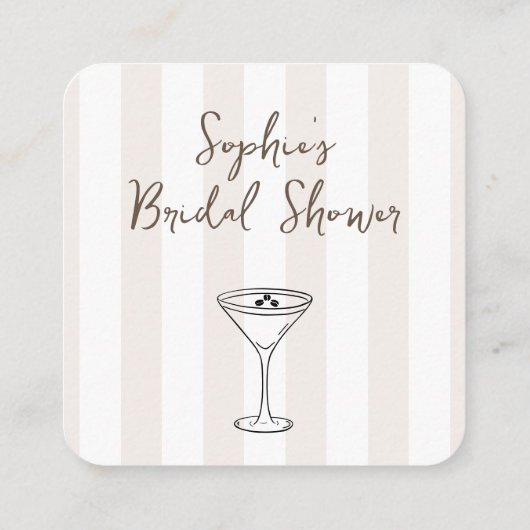 Moderne Espresso Martini Vrijgezellenfeest QR-code Informatiekaartje (Achterkant)