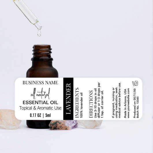 Moderne Essentiële Olie Dropper Fles Waterdicht Labels