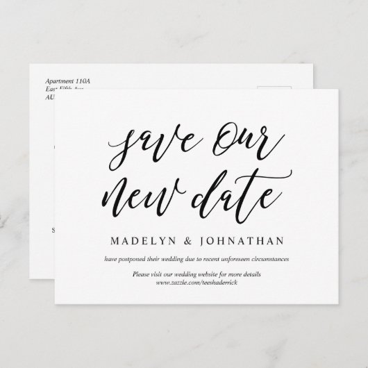 Moderne esthesie, bespaar onze nieuwe datum, uitst briefkaart (Voorkant / Achterkant)