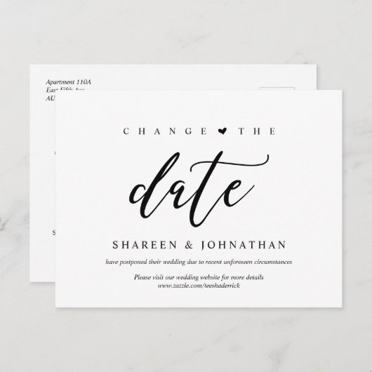 Moderne esthesie, verander de datum, Partij uitges Briefkaart (Voorkant / Achterkant)