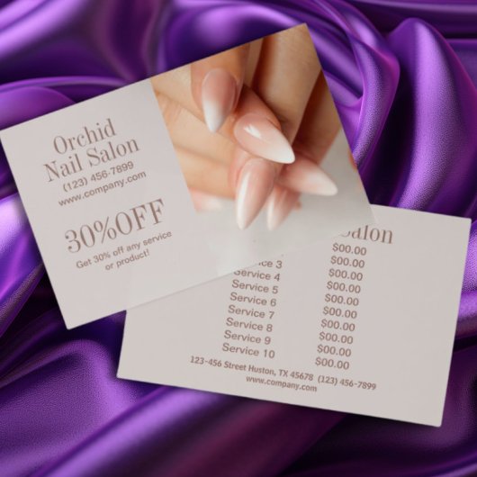 Moderne Esthetician SPA Nail Salon prijslijsten Flyer