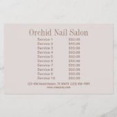 Moderne Esthetician SPA Nail Salon prijslijsten Flyer (Achterkant)