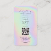 Moderne estheticus cosmetoloog holografisch visitekaartje (Achterkant)