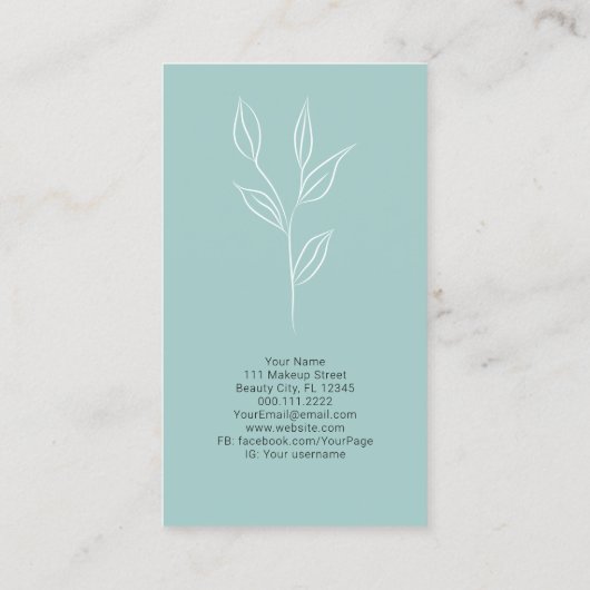 Moderne estheticus stylist spa klant dank u visitekaartje (Achterkant)