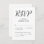 Moderne esthetiek, bruiloft diner RSVP, Reageren Informatiekaartje (Voorkant / Achterkant)