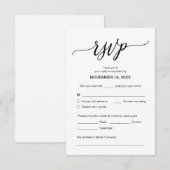 Moderne esthetiek, bruiloft diner RSVP, Reageren Informatiekaartje (Voorkant / Achterkant)