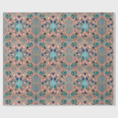 Moderne esthetiek patroon met kant en kralen koraa cadeaupapier (Vlak)