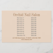 Moderne Esthetiek SPA Nagelsalon Prijzenlijsten Flyer (Achterkant)