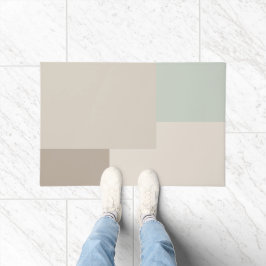 Moderne esthetische abstracte kleurblok deurmat