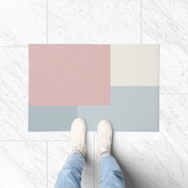 Moderne esthetische abstracte kleurblok deurmat