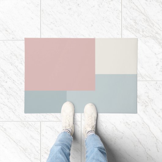 Moderne esthetische abstracte kleurblok deurmat (Binnen)