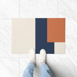 Moderne esthetische abstracte kleurblok deurmat