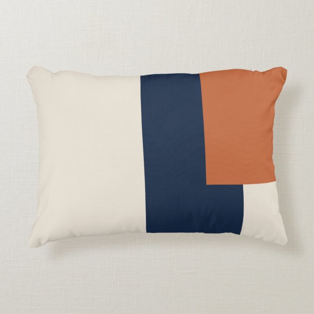 Moderne esthetische abstracte kleurblok kussen (Voorkant)