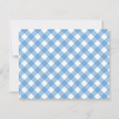 Moderne esthetische blauw wit gingham check notitiekaartje (Achterkant)