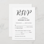 Moderne esthetische, bruiloft-innerlijke RSVP, rea Informatiekaartje (Voorkant / Achterkant)