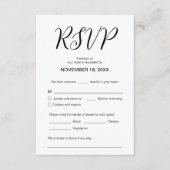 Moderne esthetische, bruiloft-innerlijke RSVP, rea Informatiekaartje (Voorkant)