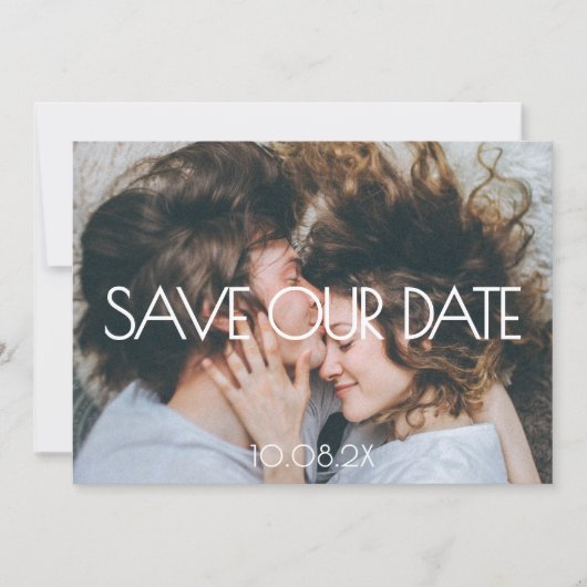 Moderne esthetische foto bruiloft Save The Date (Voorkant)