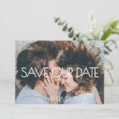 Moderne esthetische foto bruiloft Save The Date (Staand voorkant)
