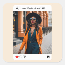Moderne esthetische foto instagram stijlvol vierkante sticker