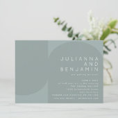 Moderne esthetische geometrische Blauwgroen dusty Kaart (Staand voorkant)