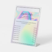 Moderne esthetische holografische gradiënt minimaa reclamebord met voetstuk (Voorkant)