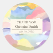 Moderne esthetische lente pensioen dank u gunst ronde sticker (Voorkant)