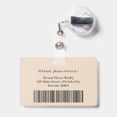 Moderne esthetische makelaar onroerend goed naam badge (Achterkant met intrekbare clip)