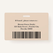 Moderne esthetische makelaar onroerend goed naam badge