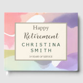 Moderne esthetische pastel lente pensionering part gastenboek (Voorkant)