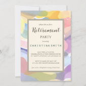 Moderne esthetische pastel lente pensionering part kaart (Voorkant)