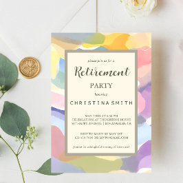 Moderne esthetische pastel lente pensionering part kaart