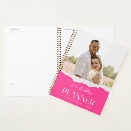 Moderne esthetische script aangepaste foto planner (Display)