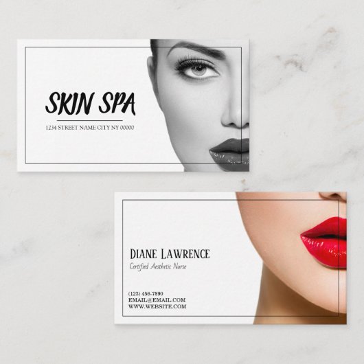 Moderne esthetische verpleegkunde, arts, cosmetisc visitekaartje (Voorkant / Achterkant)