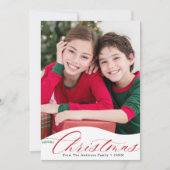 Moderne esthetische vrolijke kerstfoto feestdagenkaart (Voorkant)