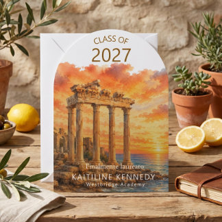 Moderne Esthetische Zon Klassieke Afstudeeruitnodi Kaart