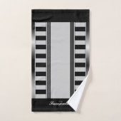 Moderne esthetische zwarte strepen Geometrische mo Bad Handdoek (Handdoek)