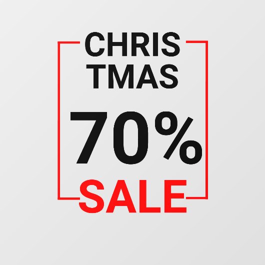 Moderne etalage Kerstsale Raamsticker (Vel)