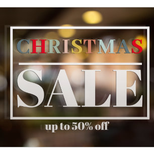 Moderne etalage Kerstsale Raamsticker