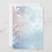 Moderne etherische glazen gloed bloemenbruiloft kaart (Achterkant)
