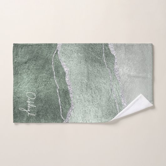 Moderne etherische salie zilveren agaat handdoek (Handdoek)