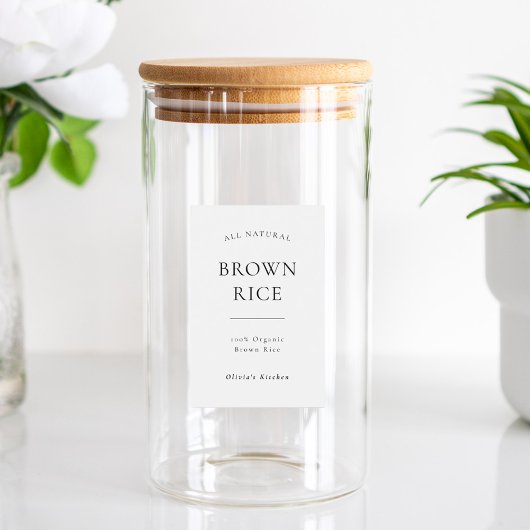 Moderne etiket voor in de voorraadkast