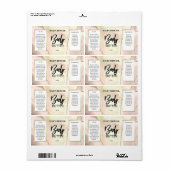 Moderne etiketten met roodkleurige ivoren en goudb (Full Sheet)