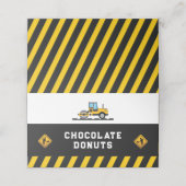 Moderne etiketten met voedingsent voor bouwpartije plaatskaartje (Buitenkant ongevouwen)