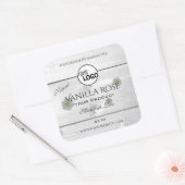 Moderne etiketten met witte houtkorrels Florale Lo (Envelop)